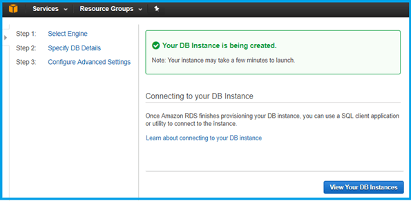 SQL Database in AWS